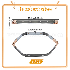 鉄製の財布内部フレックスフレーム  長方形  ライトゴールド  219x15x8mm&nbsp;PURS-WH0002-024A