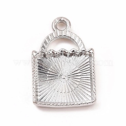 ハロウィンアロイエナメルペンダント  ゴースト＆ワードのトリック・オア・トリートチャーム付きロック  プラチナ  24x15.5x3mm  穴：2mm&nbsp;ENAM-M055-12P