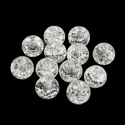 透明スプレー塗装クラックガラスビーズ  模造オパール  ラウンド  ミックスカラー  10mm  穴：1.6mm  200個/袋&nbsp;GLAA-L046-01A