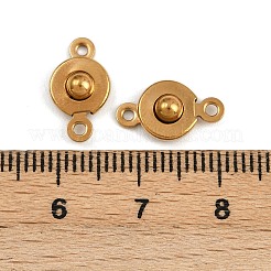 304ステンレススチールスナップ留め  イオンプレーティング（ip）  ゴールドカラー  14x7.5mm  穴：1.2mmと1.5&nbsp;LS-STAS-K311-03G