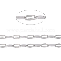 変色しにくい304ステンレススチールアズキチェーン  スプールで  ハンダ付け  ステンレス鋼色  8x3.8x0.8mm  10.93ヤード（10m）/ロール&nbsp;CHS-D033-01P