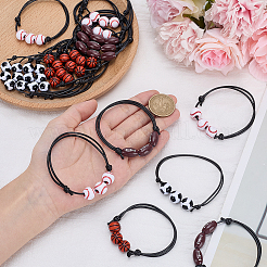 20Pcs 4 Styles Sport Theme Acrylic Beaded Bracelets for Men Women&nbsp;BJEW-SP0001-24