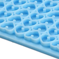 ハート形のホログラフィックペンダント DIY シリコンモールド  レジン型  UVレジン用  エポキシ樹脂工芸品作り  ライトスカイブルー  66x95x6mm  穴：2mm  内径：9x10mm&nbsp;DIY-K063-12