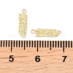 真鍮チャーム  ナゲットチャーム  ラックめっき  長持ちメッキ  カドミウムフリー＆鉛フリー  18KGP本金メッキ  12x3.5x0.5mm  穴：0.9mm&nbsp;X-KK-Z146-11G