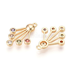 Brass Micro Pave Cubic Zirconia Pendants&nbsp;KK-N262-107A-G