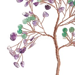 Natural Gemstone with Pearl Beads and Natural Quartz Crystal Pedestal Display Decorations&nbsp;DJEW-G027-17RG