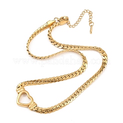 Ion Plating(IP) Flat Cuban Link Chunky Chain Necklace&nbsp;NJEW-Q335-13G