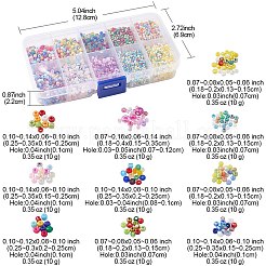 100g 10 スタイル不透明 & 透明 & メタリックカラー & シルバー裏地 & フロストガラスシードビーズ  丸い穴  ラウンド  ミックスカラー  1.8~4x1.3~2.5mm  穴：0.7~1.2mm  10 G /カラー&nbsp;SEED-YW0002-43