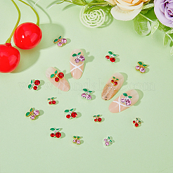 48Pcs 12 Styles Cherry Alloy Rhinestone Cabochons&nbsp;MRMJ-FH0001-29