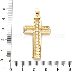 Brass Micro Pave Clear Cubic Zirconia Pendants&nbsp;KK-P352-02E-G