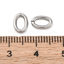 304ステンレススチールオープン丸カン  オーバル  ステンレス鋼色  8x5.5x1.4mm  内径：5x2.5mm&nbsp;STAS-L234-144-144O