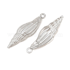 304ステンレスペンダント  巻貝の形をしたチャーム  ステンレス鋼色  43.5x13x4mm  穴：2.5mm&nbsp;SA-CBAB0EF-07P