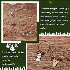 Christmas Alloy Enamel Wine Glass Charms&nbsp;AJEW-GA00017