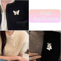 5Pcs 5 Styles Butterfly Alloy Rhinestone Brooches&nbsp;JEWB-CJ0001-33