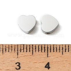 バレンタインデー 304 ステンレス ビーズ  ハート  ステンレス鋼色  6x6x3mm  穴：1.8mm&nbsp;SA-E001-02P-02