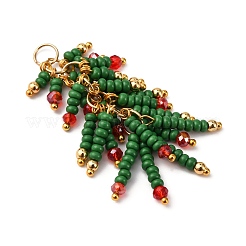 Glass Seed Beaded Christmas Tree Pendants&nbsp;PALLOY-MZ00786