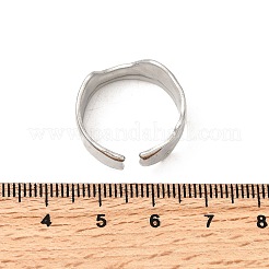女性用304ステンレススチールオープンカフリング  ステンレス鋼色  9.5mm&nbsp;RJEW-H261-11P