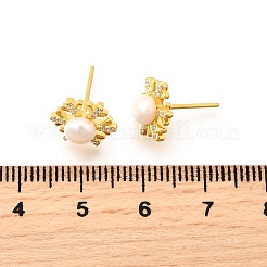 925 Sterling Silver Clear Cubic Zirconia Stud Earrings&nbsp;EJEW-L300-10G