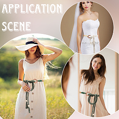 2Pcs 2 Colors Handmade Weaving Cotton Tie Knot Waist Chain Belts for Women Ladies Dress&nbsp;AJEW-CP0010-56A