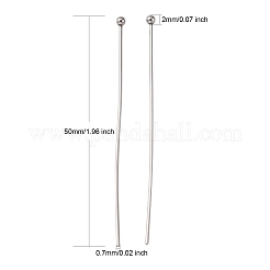 Tarnish Resistant 304 Stainless Steel Ball Head Pins&nbsp;STAS-K146-045-50x0.7mm