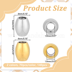 140Pcs 2 Colors 201 Stainless Steel Beads&nbsp;STAS-HY0002-21