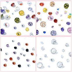50個 5スタイル キュービックジルコニアカボション  グレードA  多面カット  ダイヤモンド  透明  2~6x2~4mm  10個/スタイル&nbsp;ZIRC-YW0001-21
