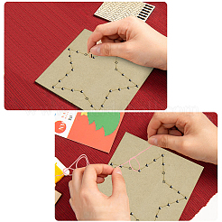 子供向けDIYストリングアートキット1セット、アート＆クラフト  木製のステンシルと羊毛糸を含む  星の模様  16x21cm&nbsp;DIY-GF0004-28A