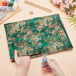 花柄ポリエステル生地  衣類アクセサリー  濃い緑  745mm  1m / pc&nbsp;DIY-WH0622-112B