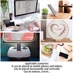 ブナ材の携帯電話ホルダー  携帯スタンドホルダー  ユニバーサルポータブルタブレットホルダー  バリーウッド  8x6x2cm&nbsp;AJEW-NB0003-89A