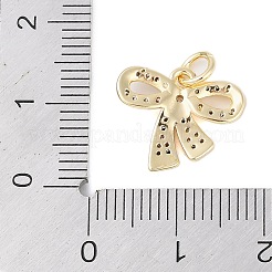 Rack Plating Brass Micro Pave Clear Cubic Zirconia Pendants&nbsp;KK-Z060-06G-01