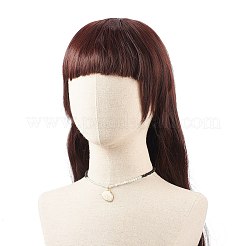 真鍮チャーム付き天然アクアマリンと溶岩ビーズのネックレス  女性のためのエッセンシャルオイルジェムストーンジュエリー  混合模様  15.67インチ（39.8cm）&nbsp;NJEW-JN03997