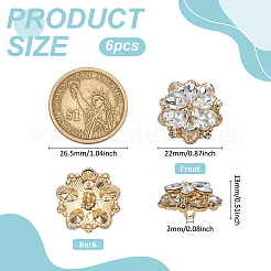 6Pcs Glass Rhinestone Shank Buttons&nbsp;BUTT-FG0001-52G