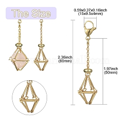 5Pcs Brass Braided Chain Pouch Empty Stone Holder Pendant Decorations&nbsp;HJEW-CJ0001-11G