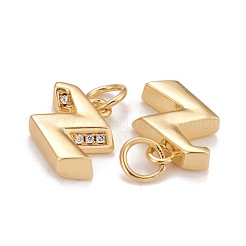Brass Micro Pave Clear Cubic Zirconia Charms&nbsp;KK-Z023-15G