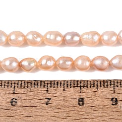 天然有核パールビーズ連売り  けし真珠  ライス  桃パフ  4~11.5x4~6mm  穴：0.5mm  約50~82個/連  15.16~15.55インチ（38.5~39.5cm）&nbsp;PEAR-N012-02Q-02