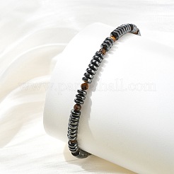 Disc & Round Grade AA Non-magnetic Synthetic Hematite & Natural Gemstone Beads Stretch Bracelets for Women Men&nbsp;BJEW-JB13809
