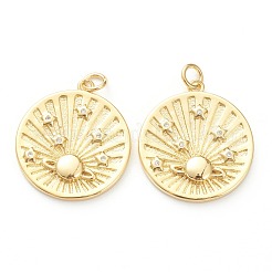 Brass Micro Pave Clear Cubic Zirconia Pendants&nbsp;ZIRC-P200-17