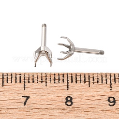 304ステンレススチールスタッドピアス金具  ステンレス鋼色  トレイ：5mm  11x5.5mm  ピン：1.2x7mm&nbsp;STAS-B091-02C-05P