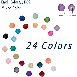 透明ガラスビーズ  艶消し  ラウンド  ミックスカラー  6mm  穴：1.3~1.6mm  約67PCS /カラー  1608個/箱&nbsp;GLAA-PH0007-47