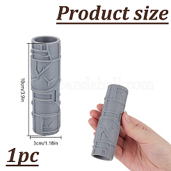 プラスチックハンドル粘土テクスチャローラー  陶器ツール  スレートグレイ  100~102x30~31.5mm&nbsp;DIY-WH0699-88B