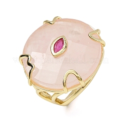 Natural Rose Quartz Cuff Rings&nbsp;GG-CBA5FCC-02G-09