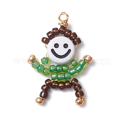 Glass Seed Beaded Human Charms&nbsp;PALLOY-MZ00970