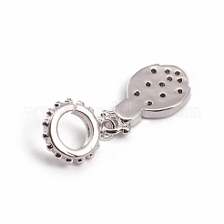 Brass European Dangle Charms&nbsp;ZIRC-L091-047P