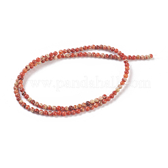 ナチュラルインペリアルジャスパービーズ連売り  染め  ラウンド  レッドオレンジ  3.5x3mm  穴：0.6mm  約123~125個/連  15.1インチ〜15.3インチ（38.5~39cm）&nbsp;G-I248-03C