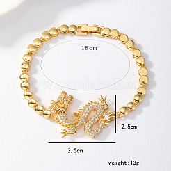 Brass Micro Pave Cubic Zirconia Link Bracelets for Women&nbsp;XH8609-1