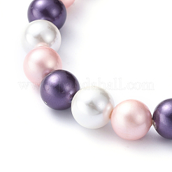 Shell Pearl Beads Stretch Bracelets&nbsp;BJEW-JB05144-M