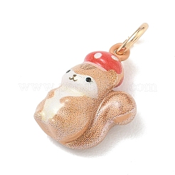 Brass Enamel Pendants&nbsp;KK-CBAE20A-01K-G