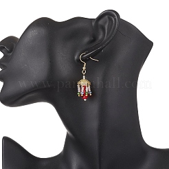 Glass Lantern Dangle Earrings&nbsp;EJEW-MZ00629