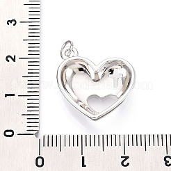 真鍮チャーム  カドミウムフリー＆鉛フリー  クロスとハート  丸カン付き  プラチナ  21x18x5mm  穴：3.5mm&nbsp;KK-N268-57P