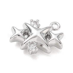 Brass Micro Pave Clear Cubic Zirconia Charms&nbsp;CU-CBACBD7-05P